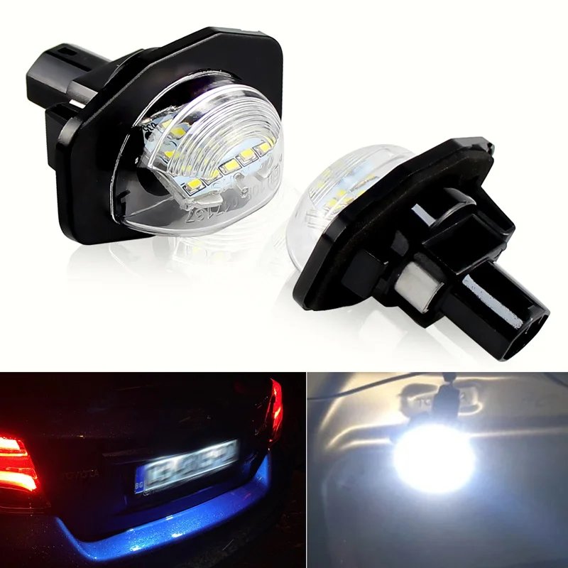 

1 Pair Led License Plate Light For Toyota Alphard/Auris/Corolla-Wgona/Wish/Sienna/Urban Cruiser/Scion Number Plate Lamp White