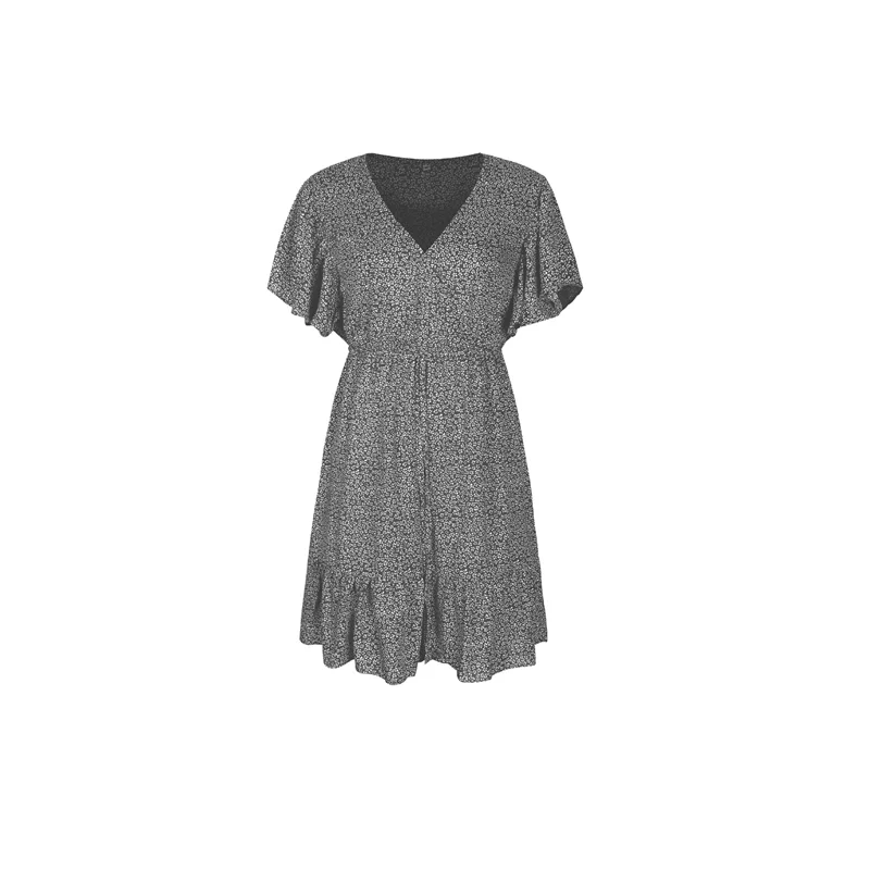 

Summer Printed Beach Ruffles Are Loose Dress 2020 Holiday Retro V-neck Mini Women Dress Casual Vestidos Female Ladies Dresses