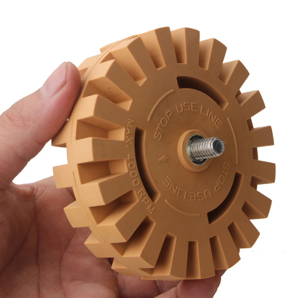 

4-inch Rubber Eraser Wheel 20mm Car Decals Stickers Remover Vinyl Sticker Remover Pad with Drill Adapter for Pneumatic Tool