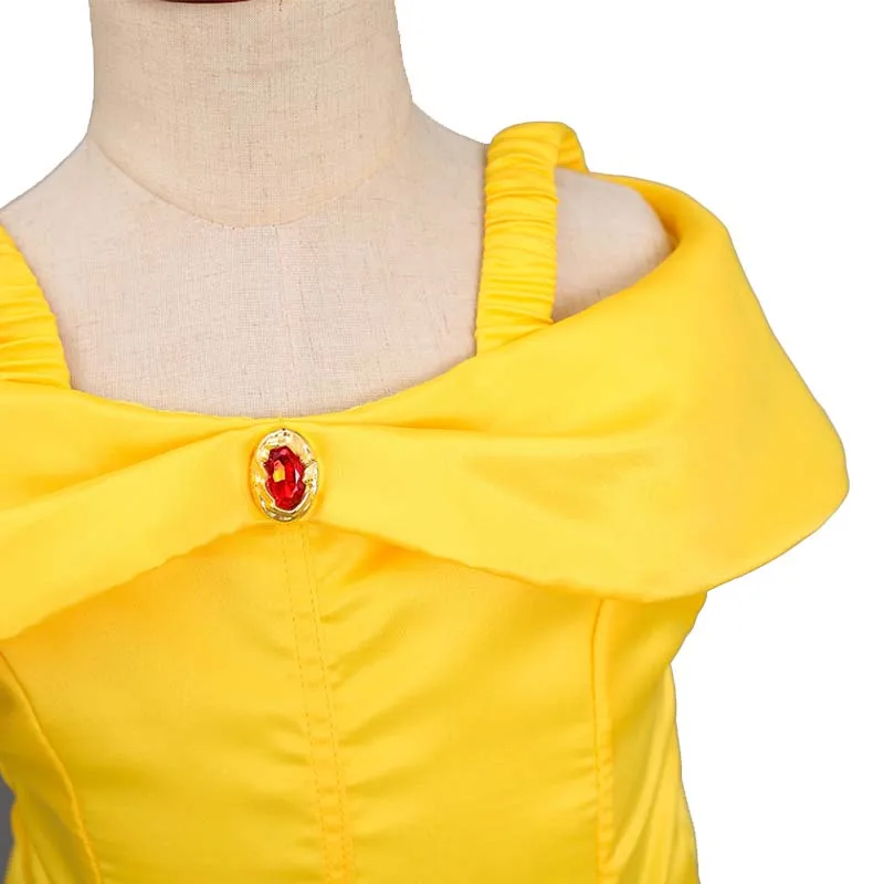 От 2 до 10 лет костюмы на Хэллоуин для девочек летние Belle с героями мультфильма