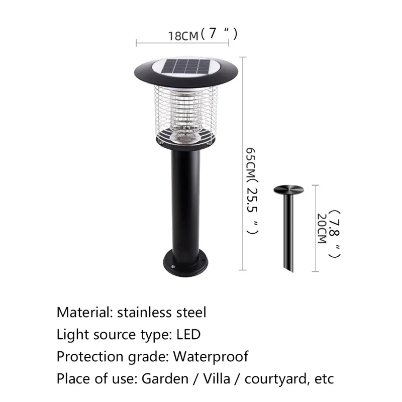 Уличная лампа OUFULA на солнечной батарее для уничтожения комаров ловушка