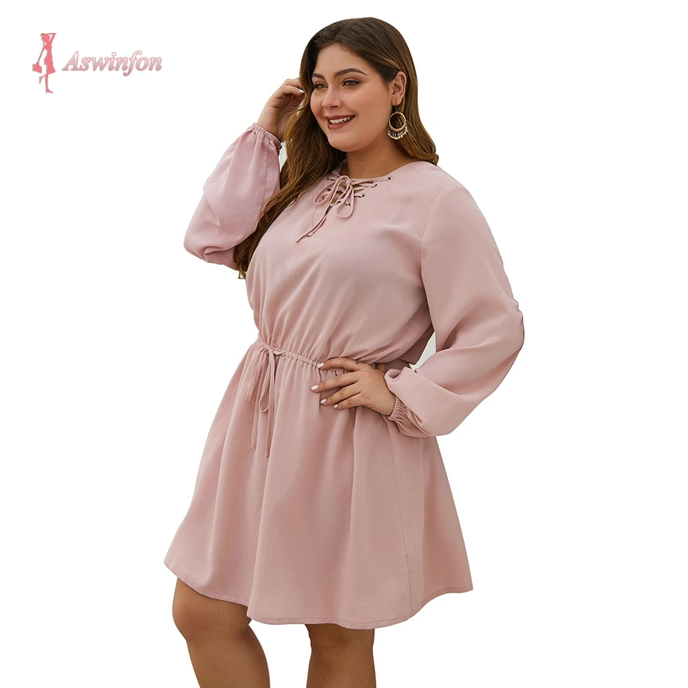 Женское платье миди с длинным рукавом и V образным вырезом|Женские платья| |