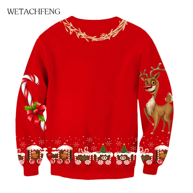 Уродливые Рождественские свитеры красного цвета с милой собачкой 3D одежды в