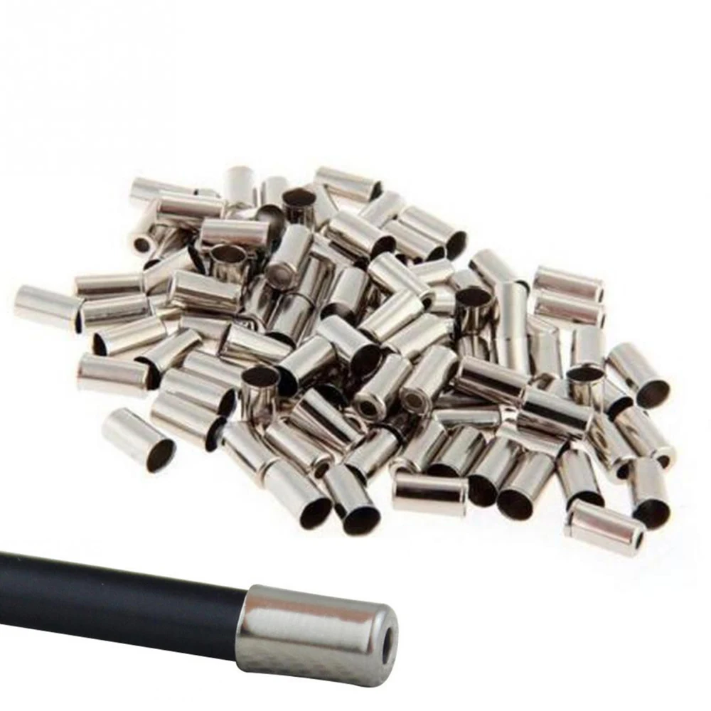 

100PC 5*10mm Silver Bicycle Mountain Bike Riding Parts Shifter Cycling Accessories Cord End Covers Brake Line Caps For Bike