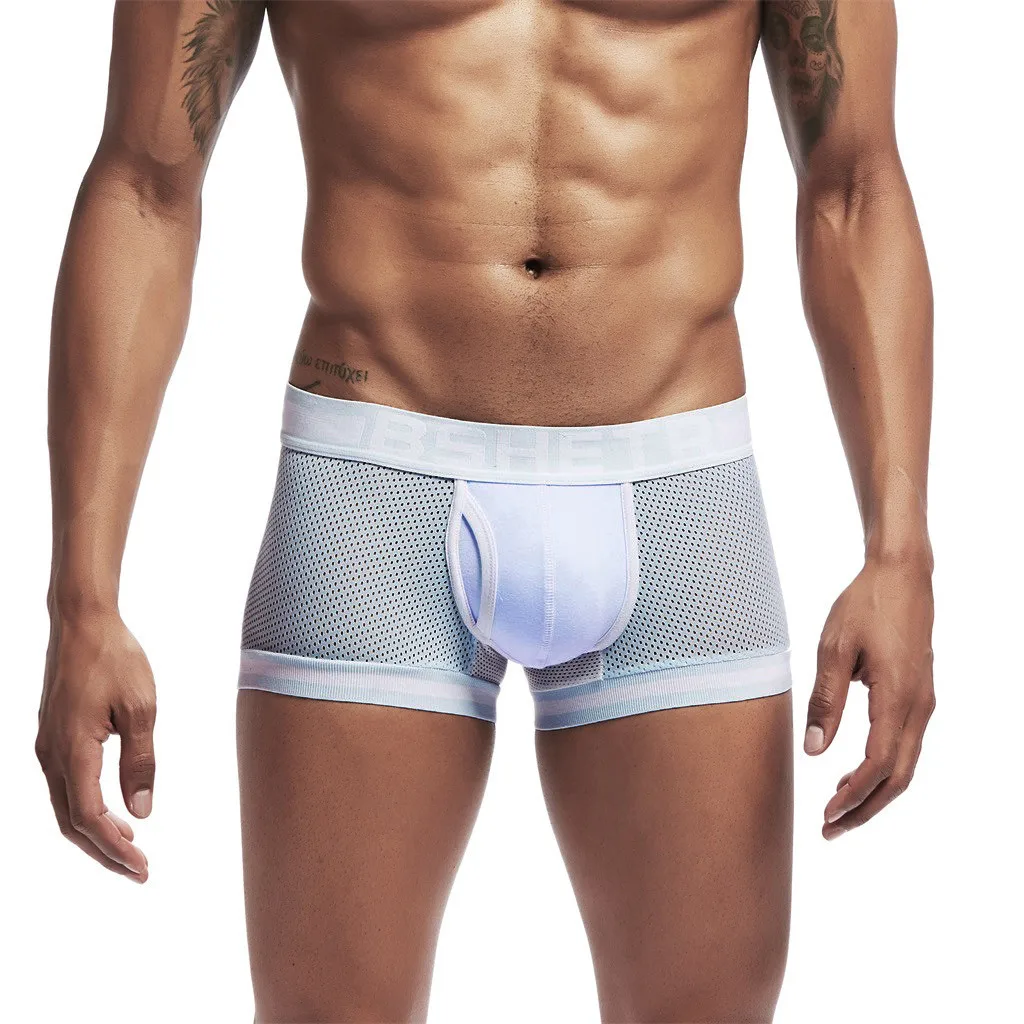 Pouplar Брендовые мужские трусы шорты из хлопка сексуальное мужское нижнее белье u