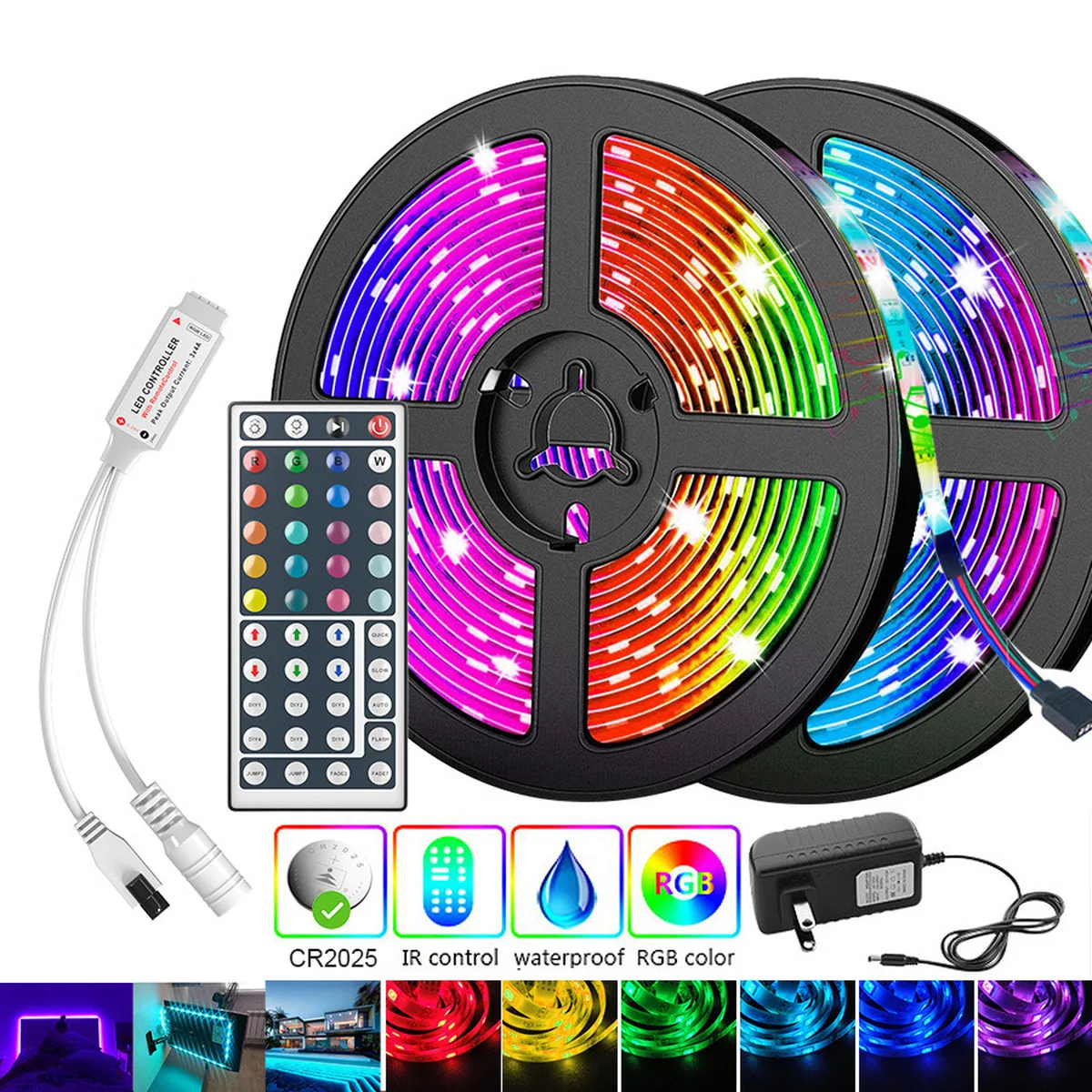 Светодиодные ленты светильник s RGB 5050 SMD 2835 гибкая лента Fita диод DC 12V + пульт