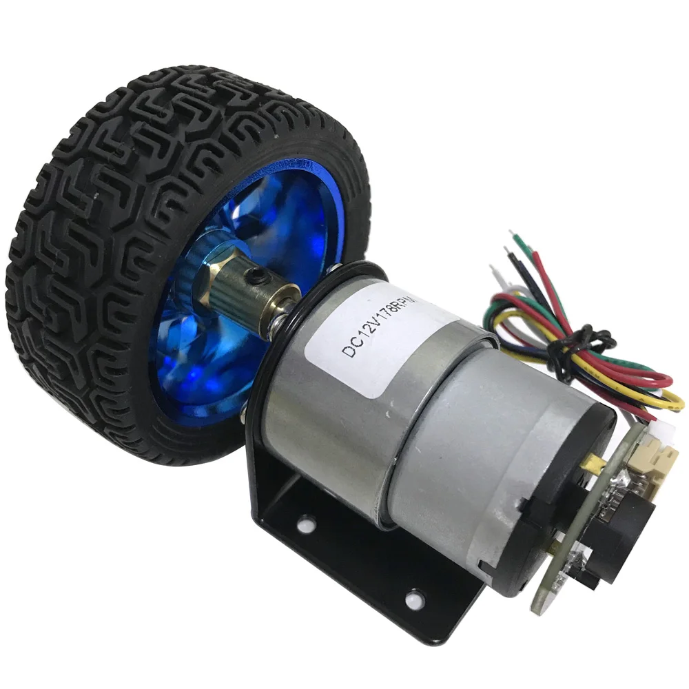 Энкодер постоянного тока мотор-редуктор с высоким крутящим моментом DC 6V 12V Высокая скорость от 7 до 1590RPM в DC мотор поворачиваемый Регулируемая скорость с колесом набор