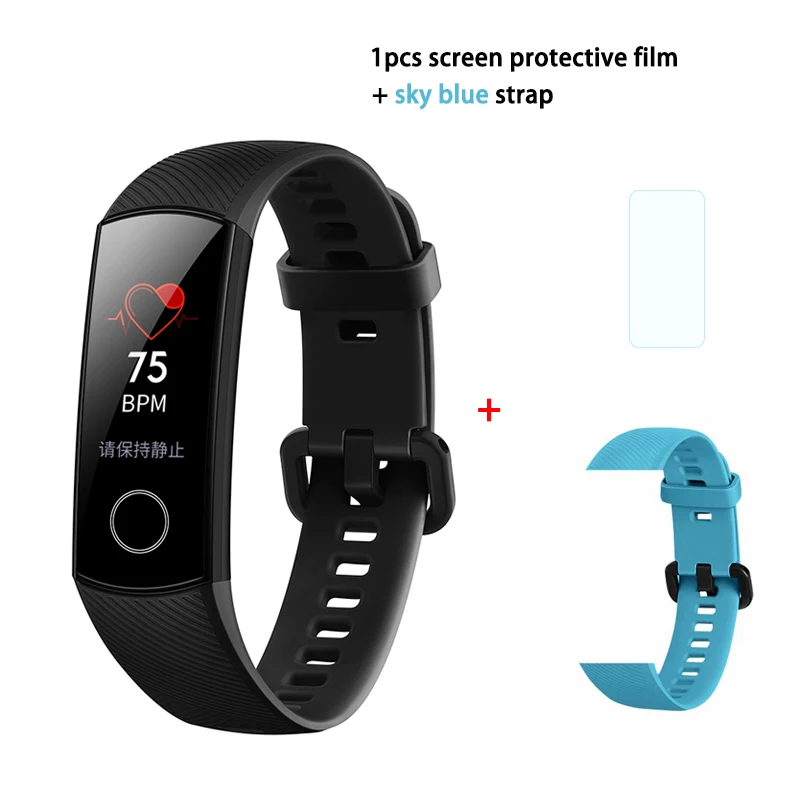 Black n sk strap Фитнес-трекер HUAWEI Honor Band 4 6-осевым инерционным монитор сердечного ритма полный сенсорный экран AMOLED Цвет Экран смарт-браслет - Цвет: Black n sk strap