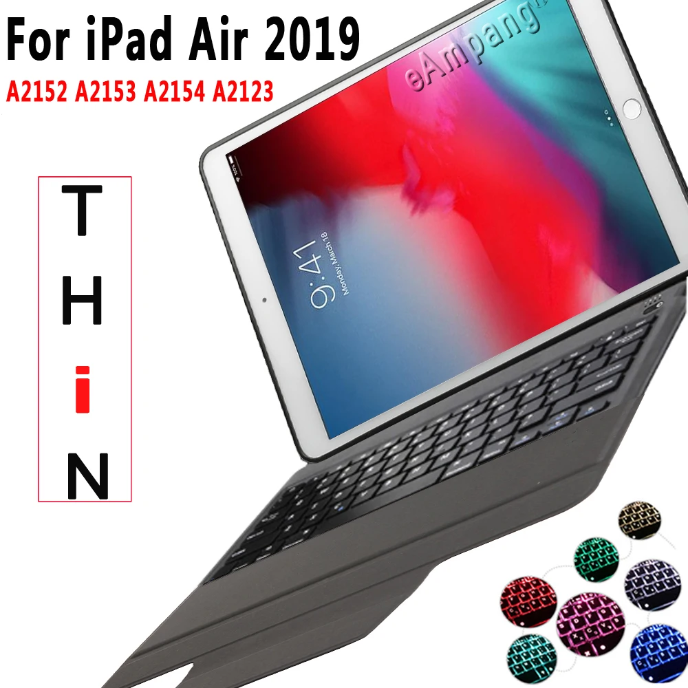 7 клавиатура с подсветкой чехол для Apple iPad Air 3 2019 10 5 3rd поколения A2152 A2153 A2154 A2123