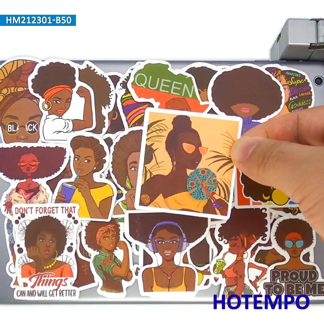 50 шт. Черный красивый модная звезда Меланин Поппин забавные наклейки для скрапбукинга ноутбук телефон багаж скейтборд автомобильная наклейка