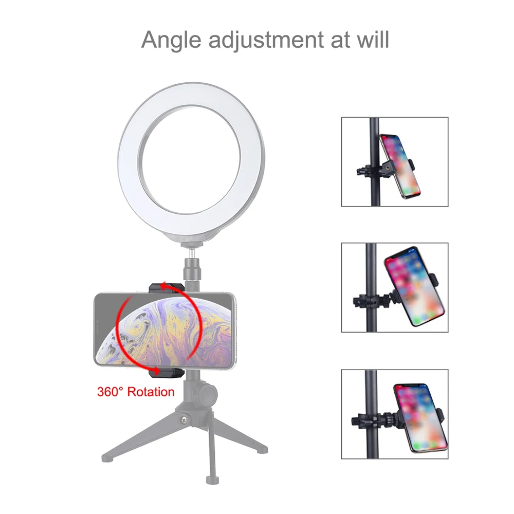 Photography Cell Phone Clip Holder Smartphone Clamp Bracket Stand Compatible with Most Mobile Phones | Электроника