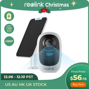 reolink argus 2e and solar panel rechargeable battery wifi camera 1080p full hd pir motion detection 2 way audio 120° wide viewi free global ship