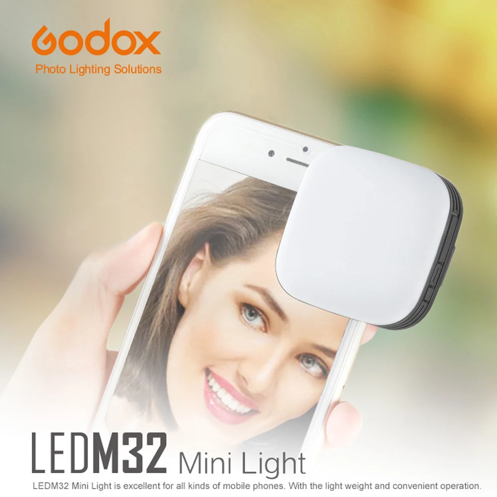 Godox LEDM32 LED Light built-in lithium battery Adjustable bright Portable Mini Selfie Mobile phone Lighting For Smartphone |