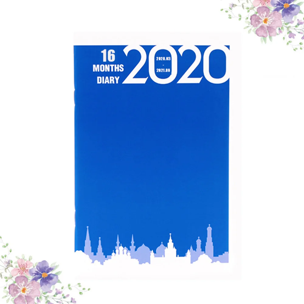 

1Pc 18Monthes A5 Simple Notepad 2020 Daily Work Meeting Elastic Calendar Book for Student Office(Grass Green)