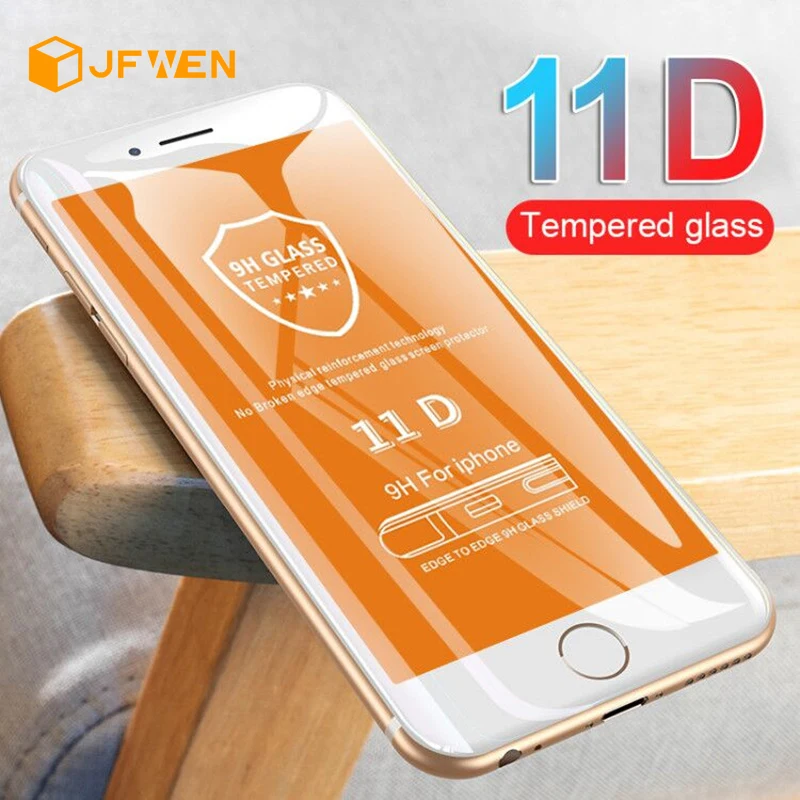 11D Curved Edge Protective Glass on the For iPhone 7 8 6 6S Plus Tempered Screen Protector 11 Pro X XS Max XR | Мобильные телефоны