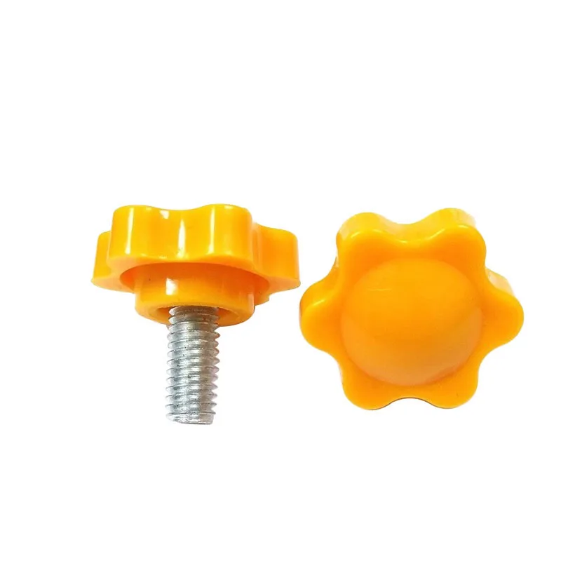 Желтая звездообразная Резьба M6 M8 Зажимная ручка из бакелитовой стали