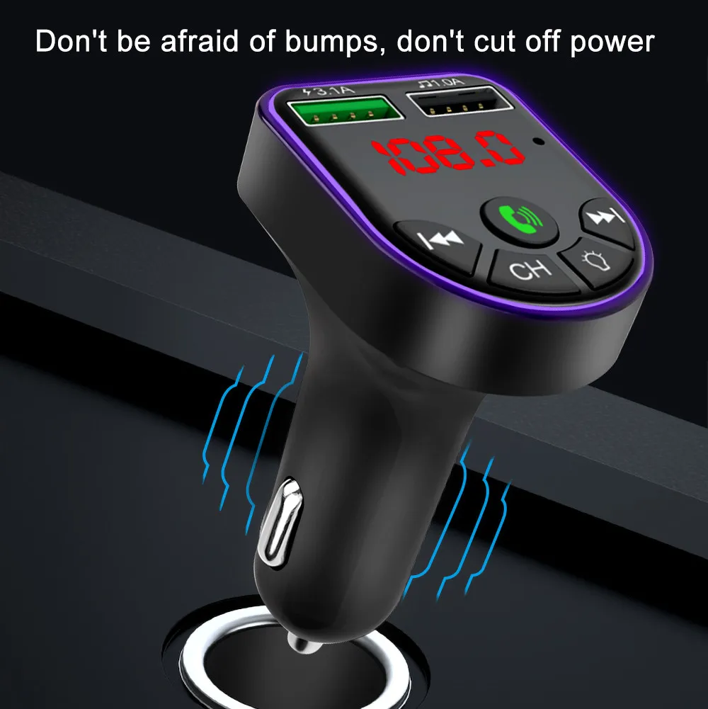 Автомобильный MP3-плеер Kebidu с цветсветильник беспроводной Bluetooth 5 0 Fm-передатчик