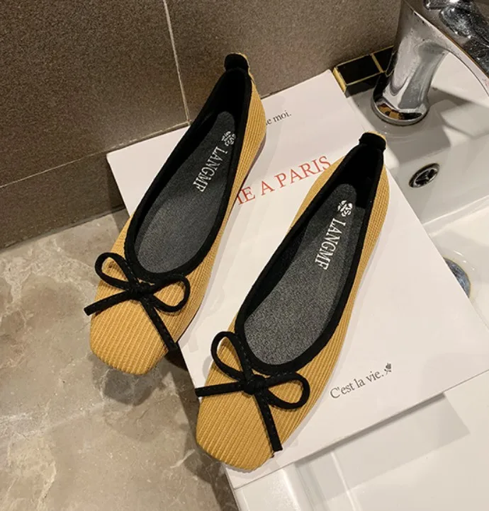 Maggie's Walker/Женская Весенняя трикотажная обувь на плоской подошве с квадратным