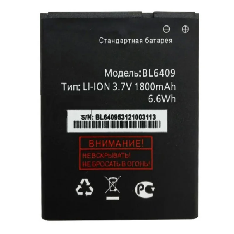 Литий-ионный аккумулятор BL6409 BL 6409 3 7 в 1800 мА · ч для Fly IQ4406 IQ 4406 мобильный телефон |