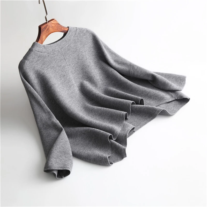 LANMREM High Street Верхняя одежда свитер сплошной цвет Нерегулярные Круглый вырез