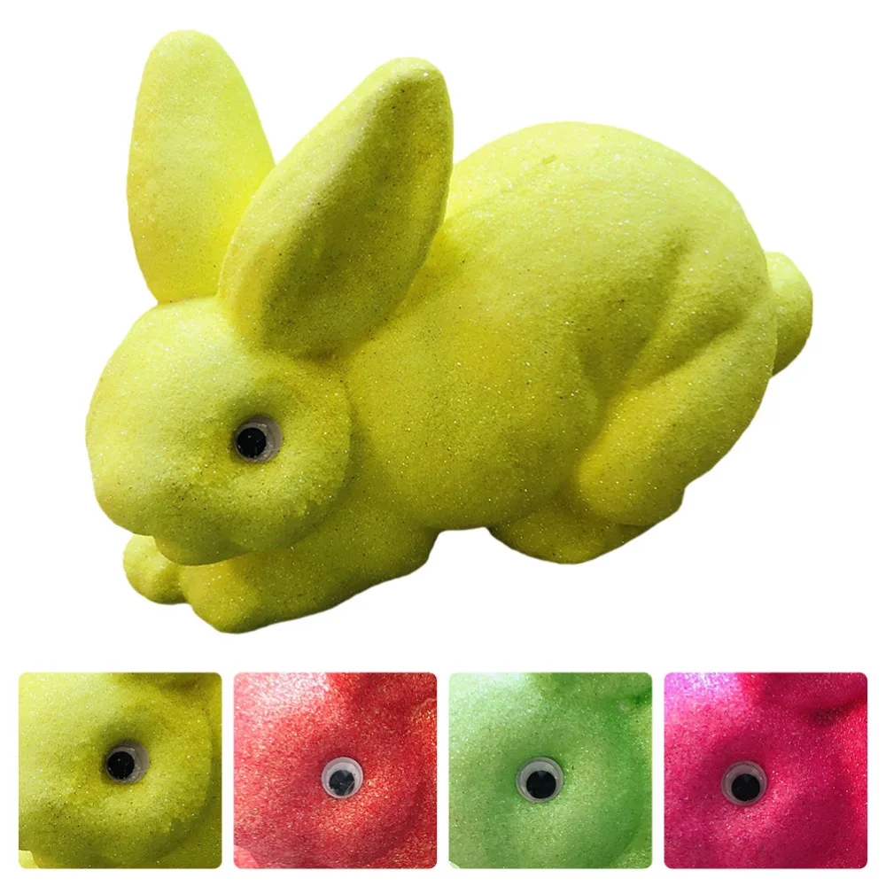 

1Pc Easter Rabbit Adorn Colorful Rabbit Craft Funny Holiday Rabbit Ornament