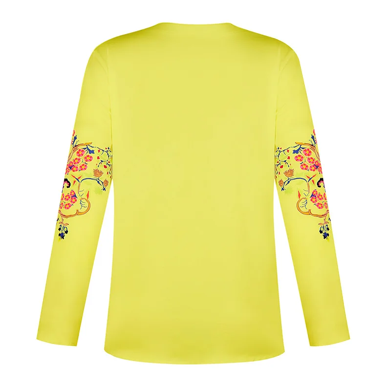 

Ladies Shirt Loose Regular Long-Sleeved Printed Stand-Up Collar Single-Breasted Fashion Ladies Party Outdoor Formal Wear New