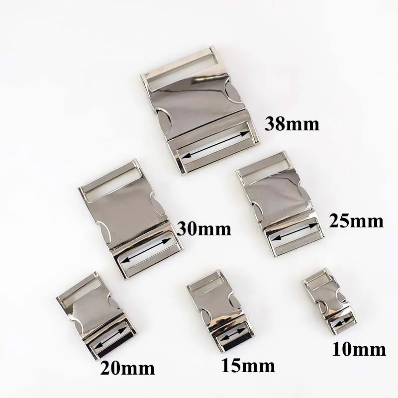 Meetee 2/4pcs 10 38mm Metal Side Release Curved Buckles for Paracord Bracelet Dog Collar Bags Belt Webbing Buckle Accessories|Пряжки и