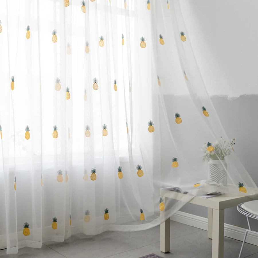 Новые креативные Мультяшные яркие марлевые шторы с фруктами для детской спальни