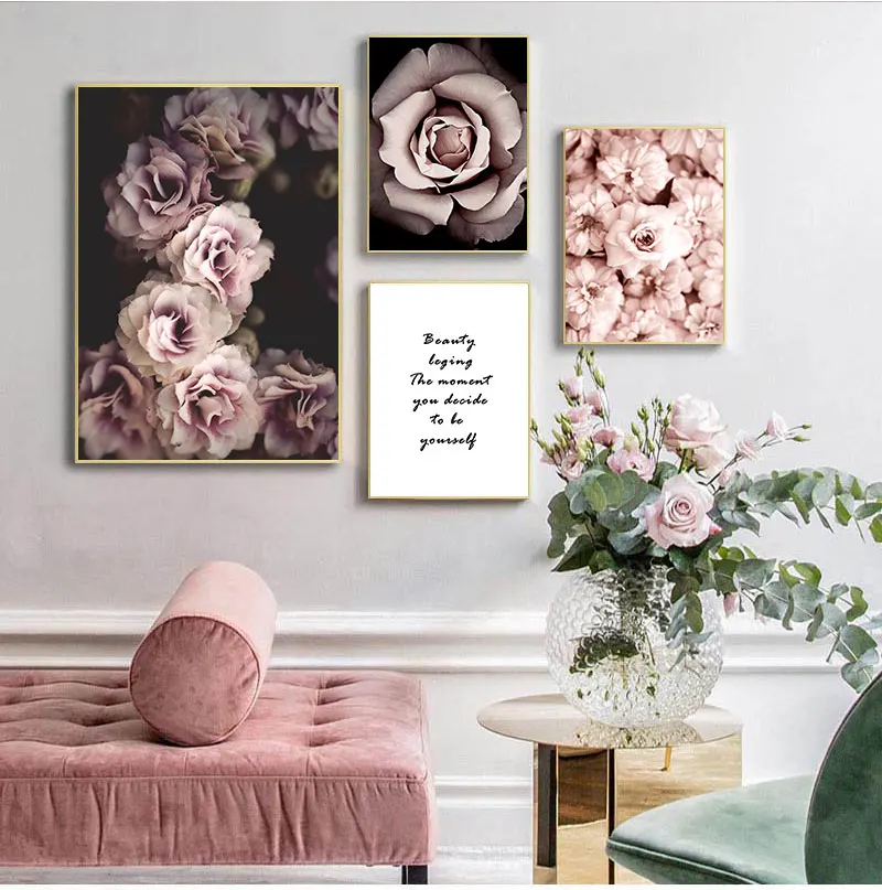 

Flower Rose Botanical Canvas Art Poster Nordic style Decorative Print Wall Painting Scandinavian Decoration Picture Home Decor