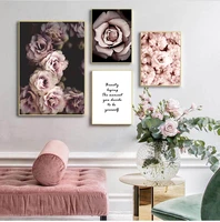 flower rose botanical canvas art poster nordic style decorative print wall painting scandinavian decoration picture home decor