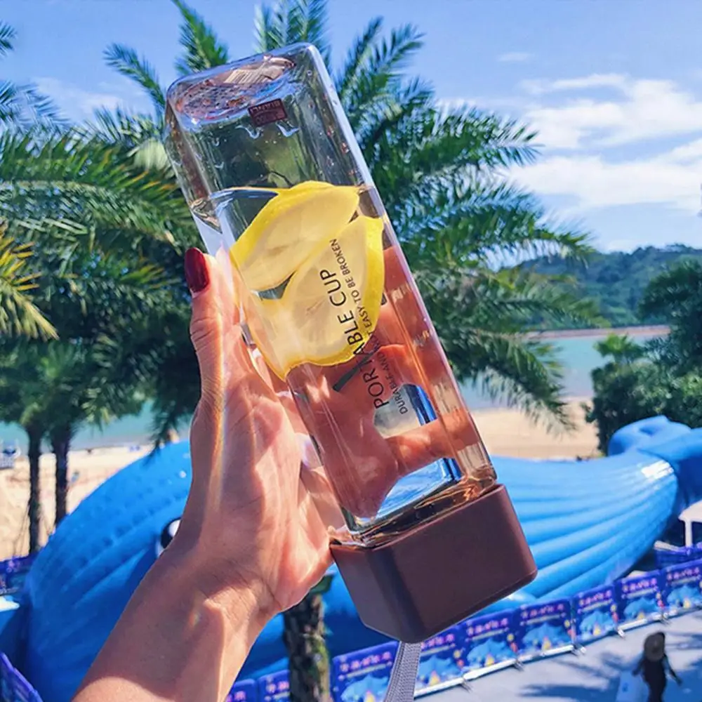 Спортивная бутылка квадратный пластиковый чайник портативная прозрачная