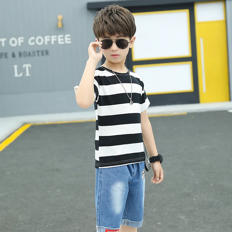 Одежда для маленьких мальчиков летний спортивный костюм модная подходящая ко