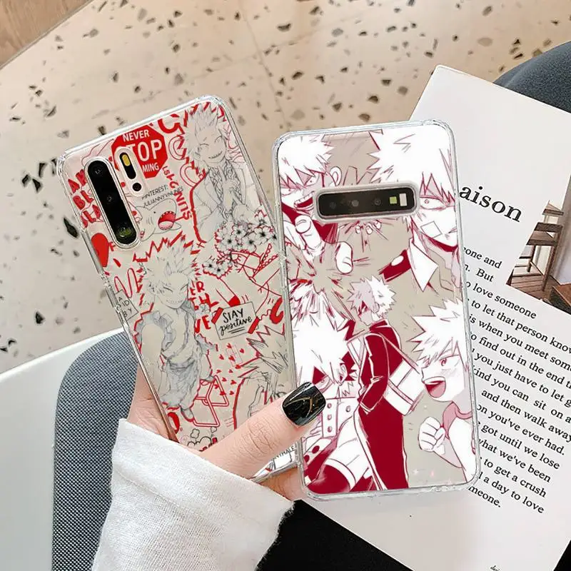 

My Hero Academia Anime Phone Case Transparent for Samsung A52 A51 A71 A70 A12 A40 A10 A31 A21 A30 S20 S21 plus Lite Ultra
