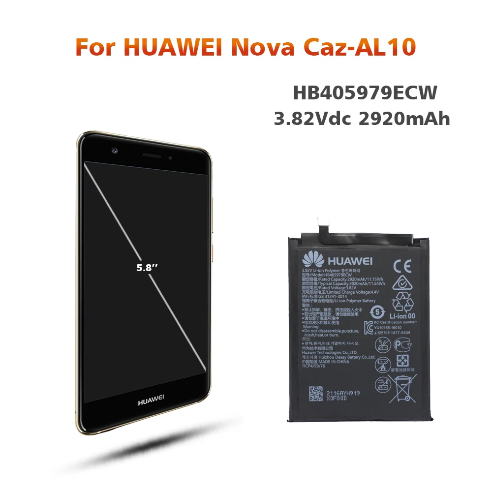 Аккумулятор для huawei HB405979ECW 2920 мАч для huawei Nova CAZ-AL10 CAZ-TL00 Enjoy 6S Honor 6C Сменный аккумулятор для телефона