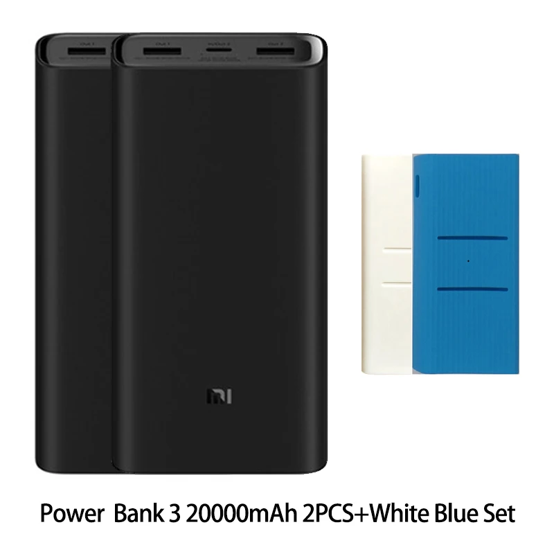 2 Bank case WB Xiaomi mi power Bank 20000 мАч 3 USB-C 45 Вт три порты вывода PD быстрое зарядное устройство power bank Xiao mi 2C внешний аккумулятор - Цвет: 2 Bank case WB