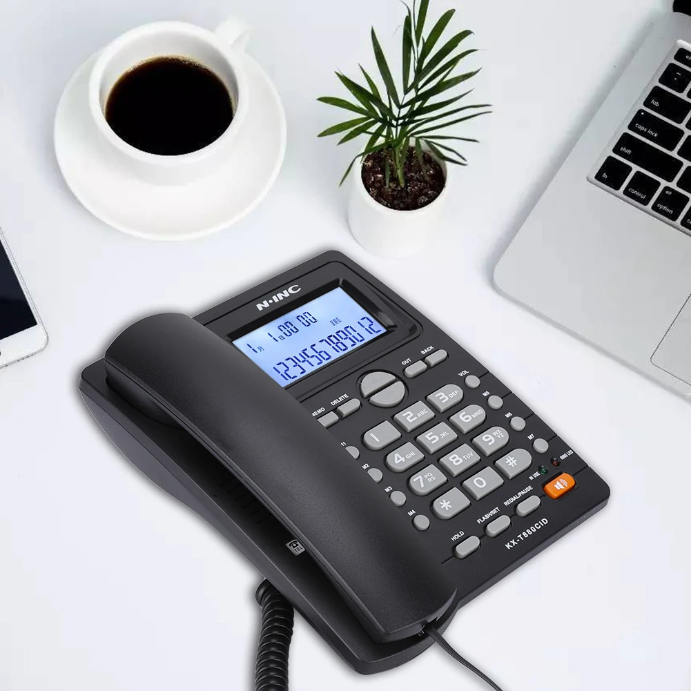 

KX-T880CID ABS Dual-Port Extension Set Corded Telephone With Caller ID Display With Speakerphone Black (Battery-Free)