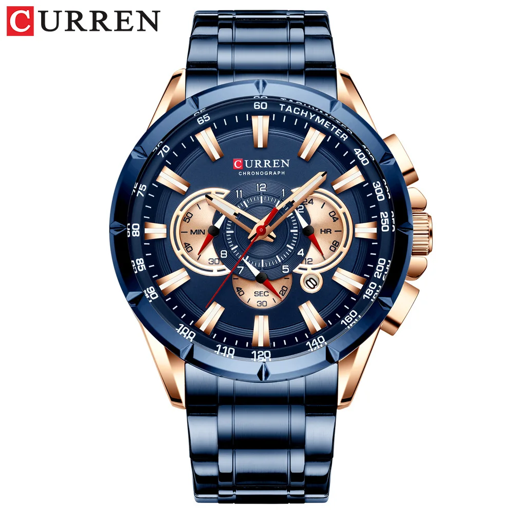 

Curren/ Karin 8363 Men's Watch Six-pin Quartz Watch Business Calendar Steel Band Watch Foreign Trade Men's Watch.
