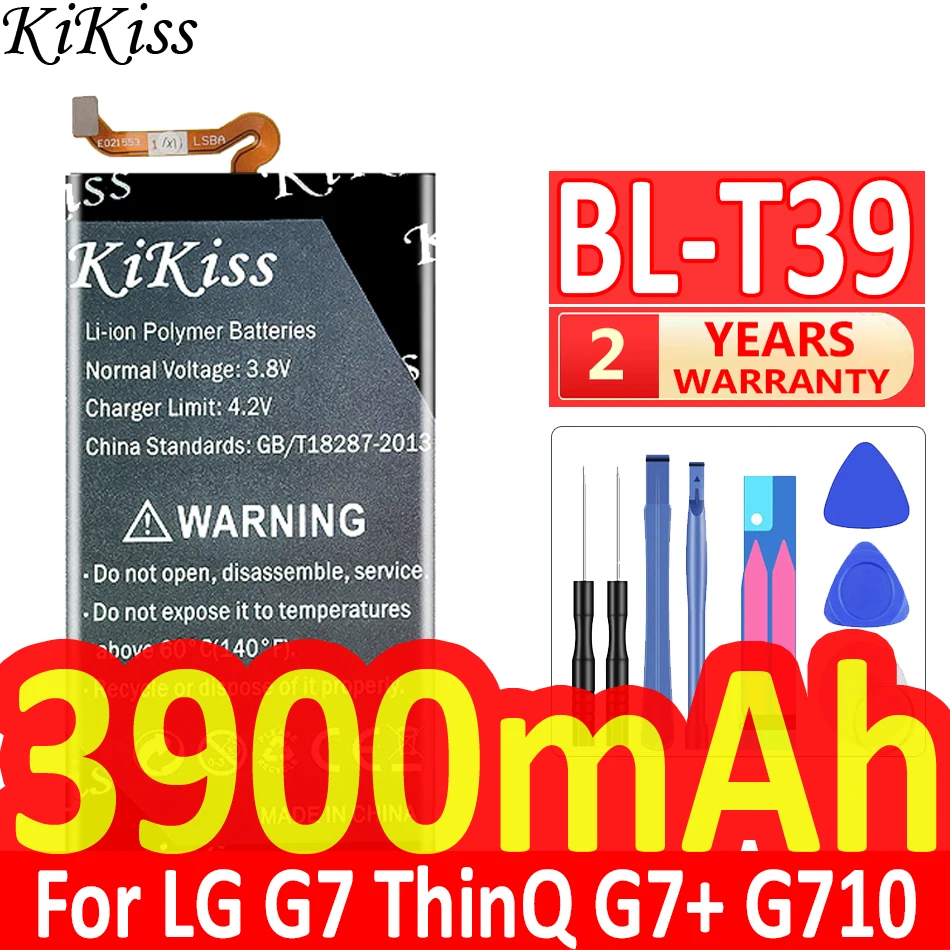 

3900mAh KiKiss Powerful Battery BL-T39 For LG G7 G7+ G7ThinQ LM G710 ThinQ G710 Q7+ LMQ610 BL T39 BLT39 Mobile Phone Bateria