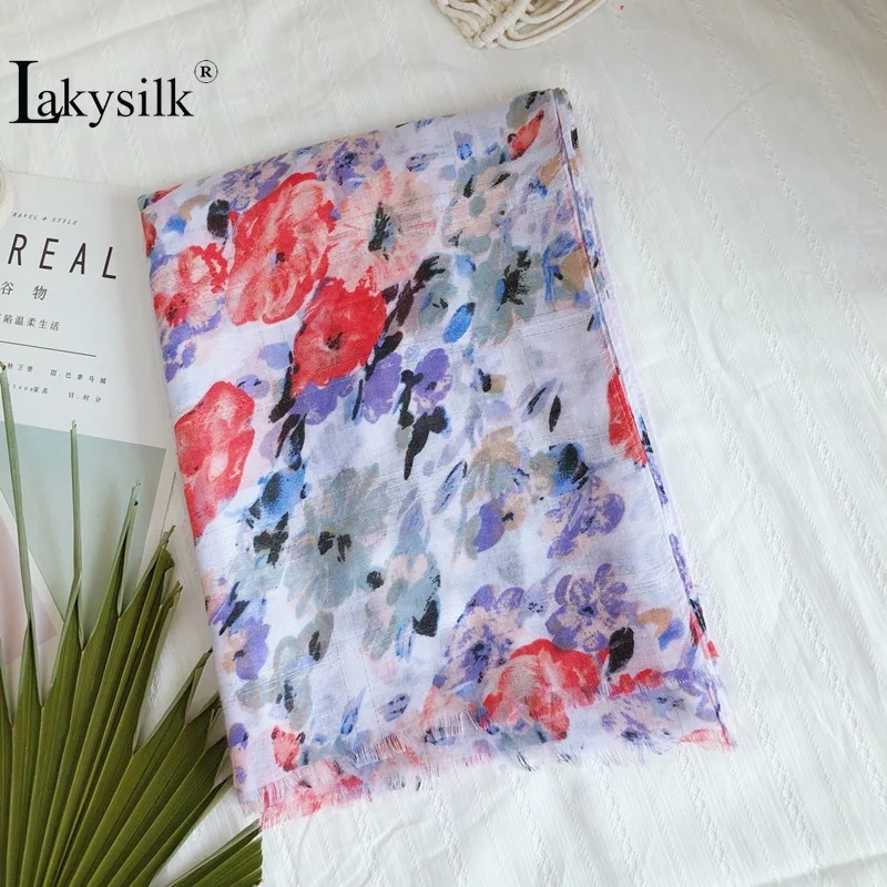 Женский элегантный шарф с принтом маргариток на весну и лето Открытый шейный