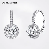 la menars genuine silver plating big gem earrings for women 2022 original european style fine jewelry with cz best gift