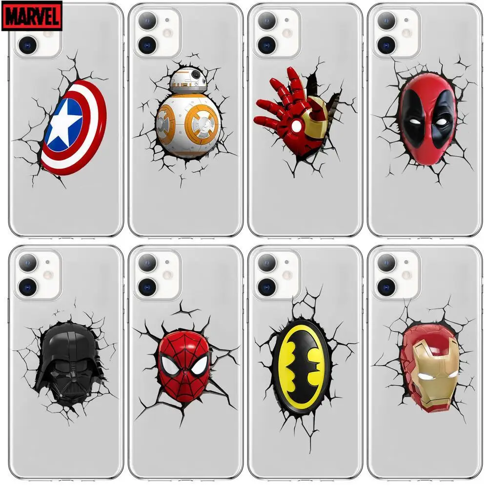 

2021 Marvel Super Heroes Anime Style Phone Case cover For iphone 13 11 pro max Cases 12 8 7 6 s XR PLUS X XS SE 2020 mini Tra