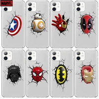 2021 marvel super heroes anime style phone case cover for iphone 13 11 pro max cases 12 8 7 6 s xr plus x xs se 2020 mini tra