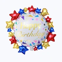 new large star birthday cake aluminum foil balloon children birthday gift bag party decoration baby shower 18 inch round ball
