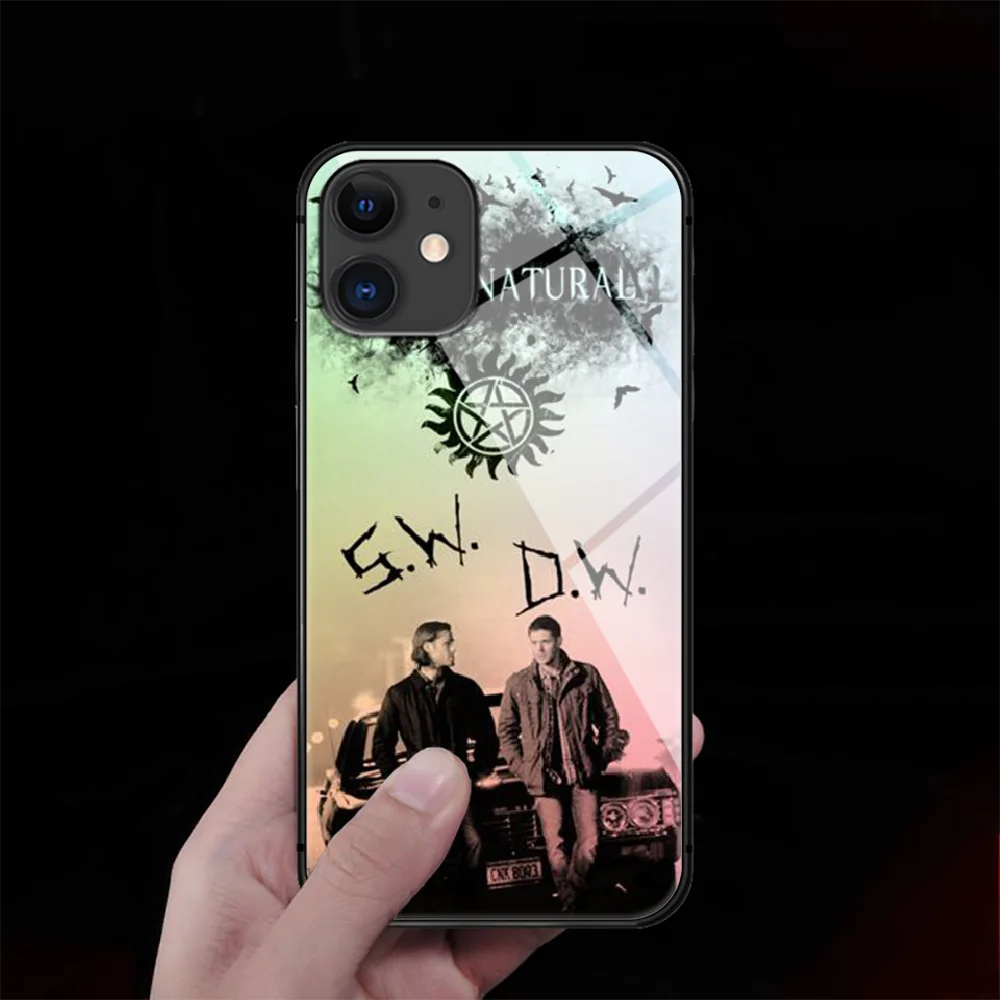 Drama Supernaturals Tempered Glass Phone Case Cover For IPhone 5 6 7 8 11 12 S Plus Xr X Xs Pro Max Mini Se 2020 Black Cell | Мобильные