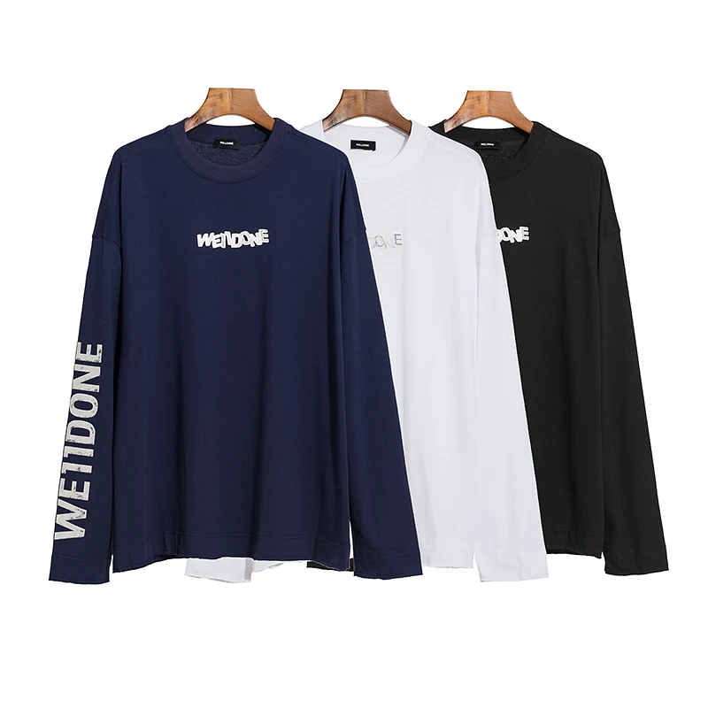 

Свитшот we11done с надписью, женская и мужская футболка лучшего качества с длинным рукавом