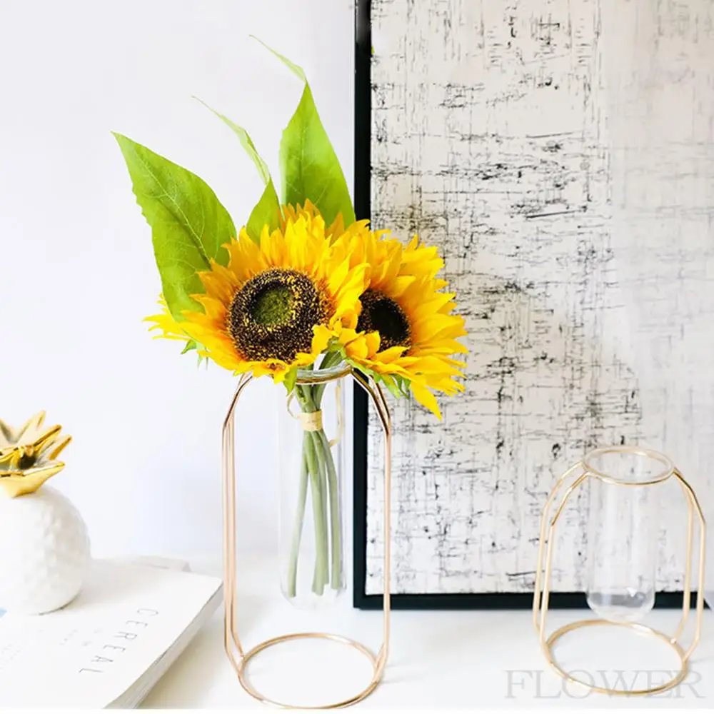 

5 pcs Artificial Sunflower Bunch Flower Fake Sunflower Bridal Bouquet for Wedding Centerpieces Table Floral Decoration