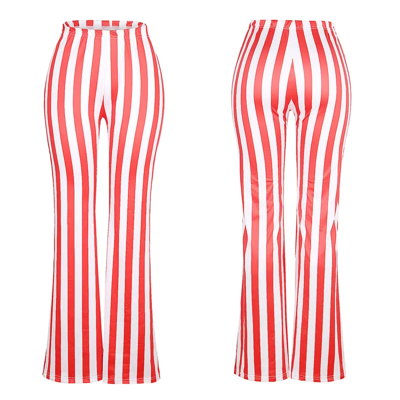 2020 готические женские полосатые расклешенные брюки элегантные офисные с высокой