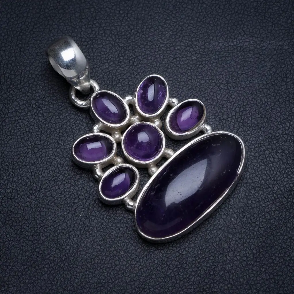 Натуральный Аметист ручной работы уникальный кулон из стерлингового серебра 925