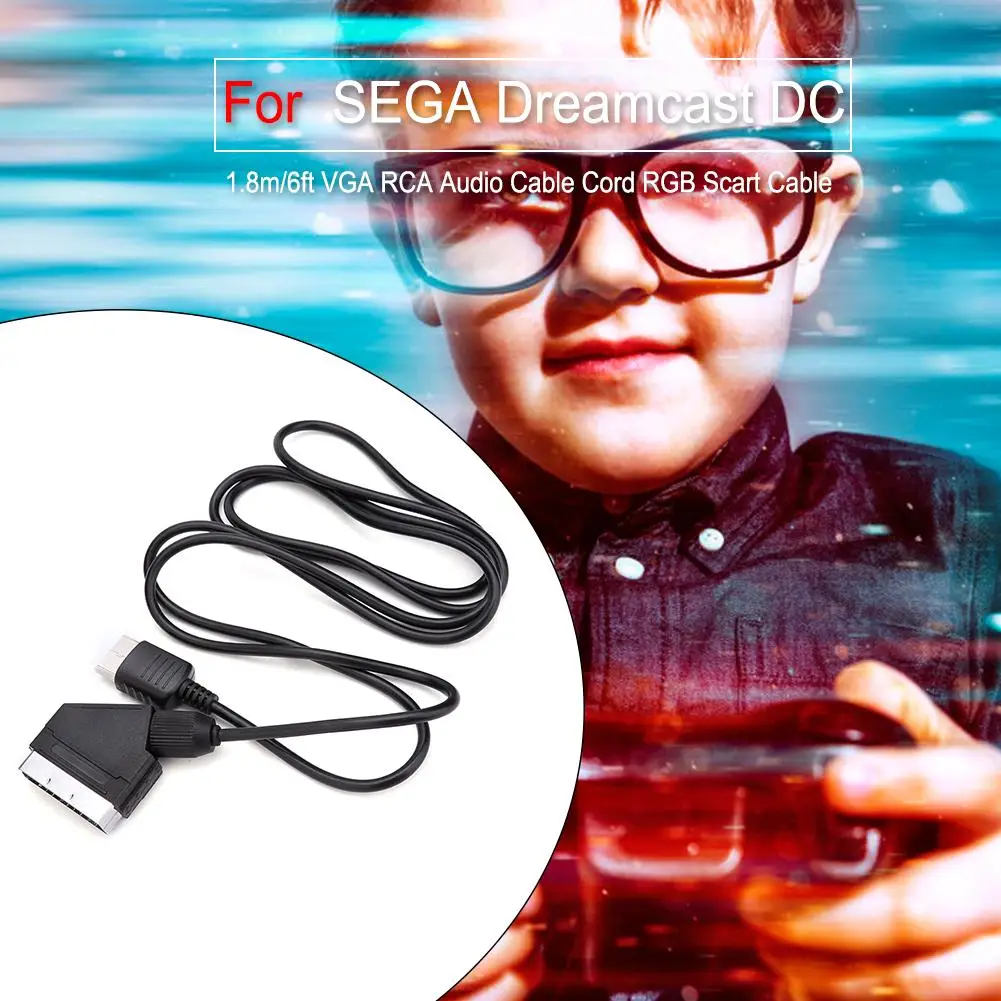 Адаптер для кабеля RGB Scart 1 8 м/6 футов VGA RCA аудио кабель Шнур SEGA Dreamcast DC PVC DC|Кабели| |