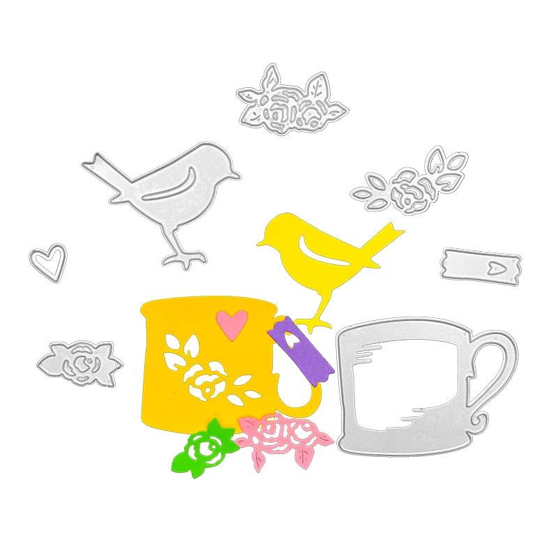

Julyarts Cup Bird Metal Cutting Dies New 2021 Dies Scrapbooking For DIY Craft Scrapbooking Cards Decorative 2021